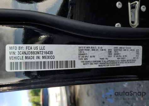 2022 Jeep Compass Latitude from USA, damaged, VIN 3C4NJDBB3NT216430